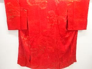 アンティーク　綸子金砂子雲模様長襦袢